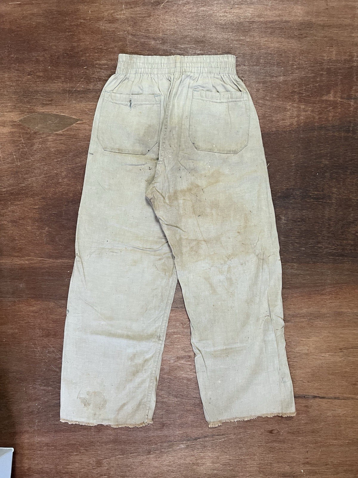 Vintage DRY ROT 40s 50s Wide Leg Cotton Canvas Distressed Pants (24”-26” Waist)