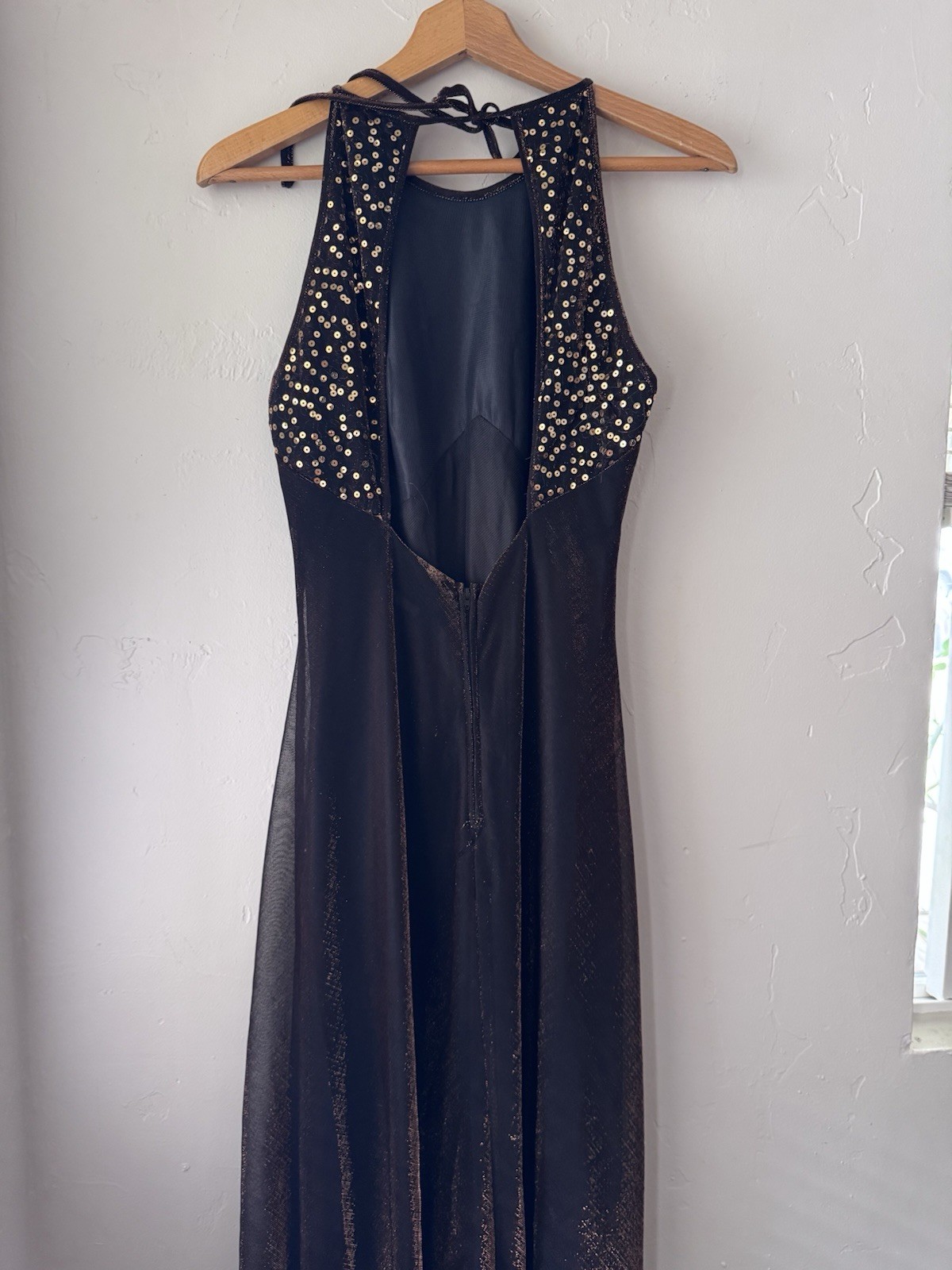 Vintage Blondie And Me Evening Metallic Long Backless Dress Size:11-12 USA