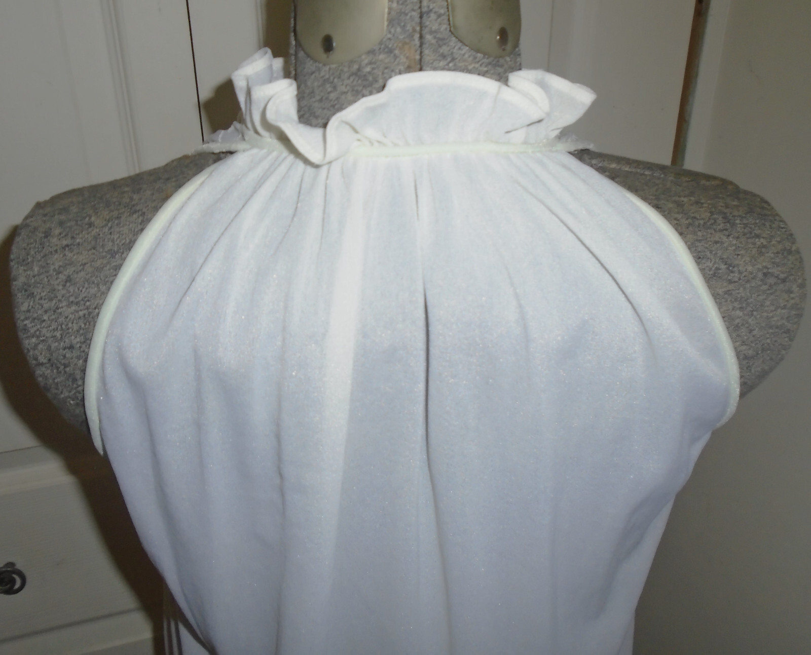 Barad Nylon Crepeset Long Halter Top Nightgown Made in USA Vintage 1970s Petite