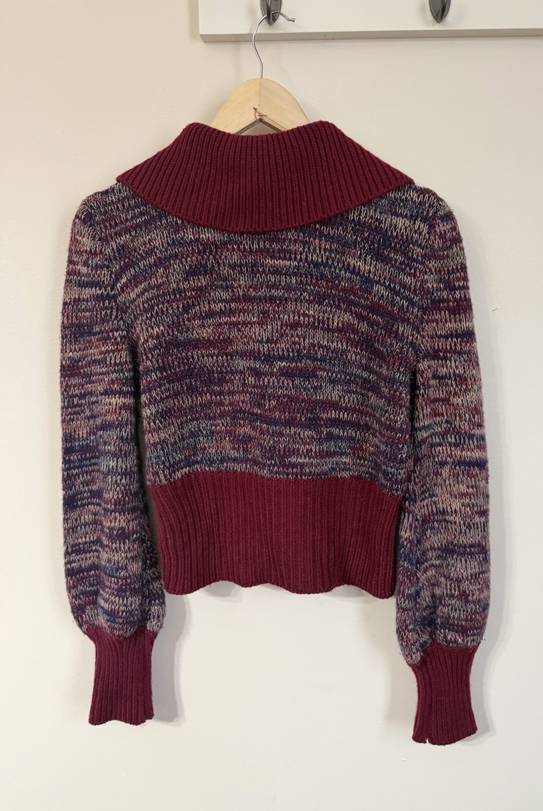 Vintage Retro Barbara Lee Jrs 70’s Suede Front Sweater Jacket Cropped S/M