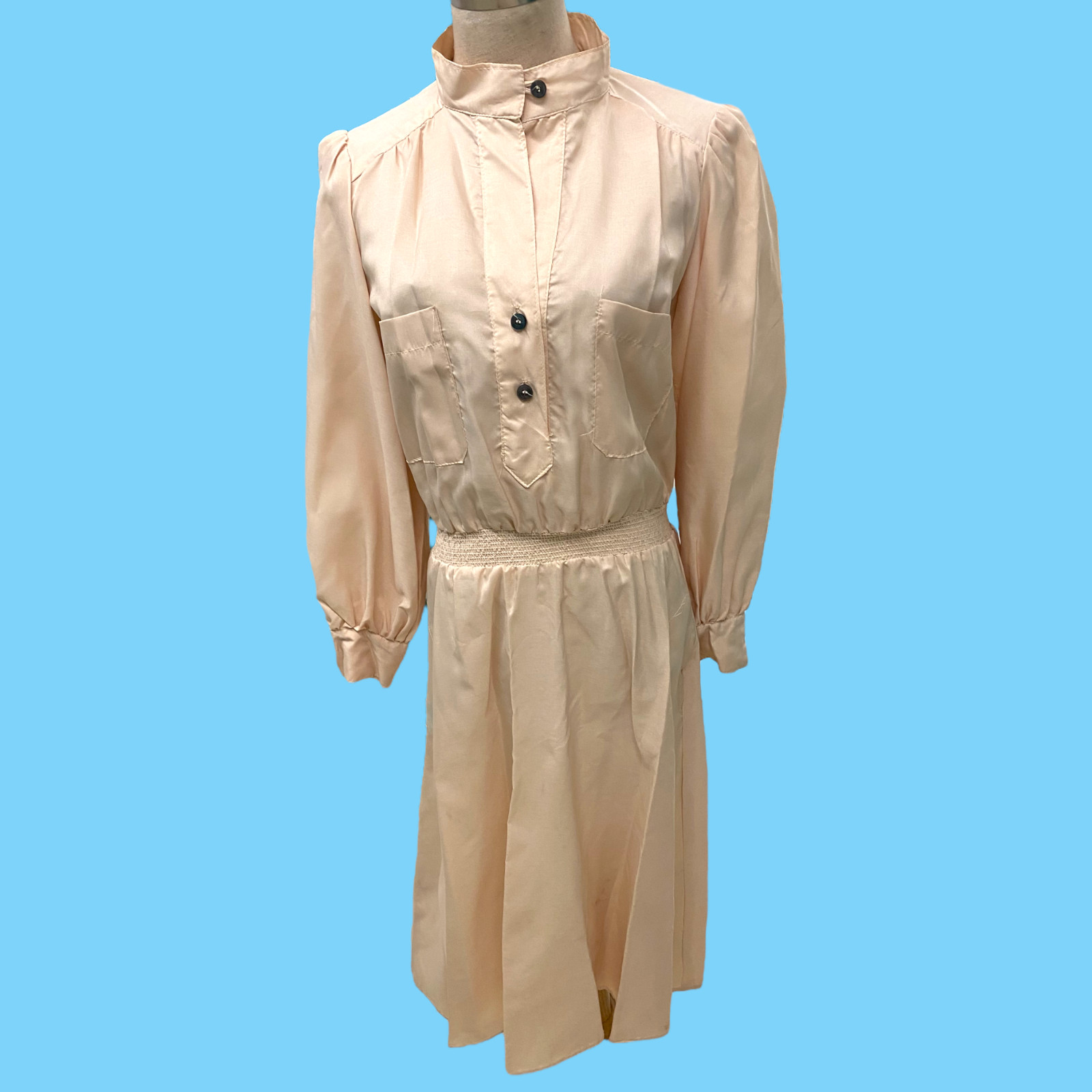 Vintage 70’s Irene Kasmer California Light Tan Dress Secretary Med- Large