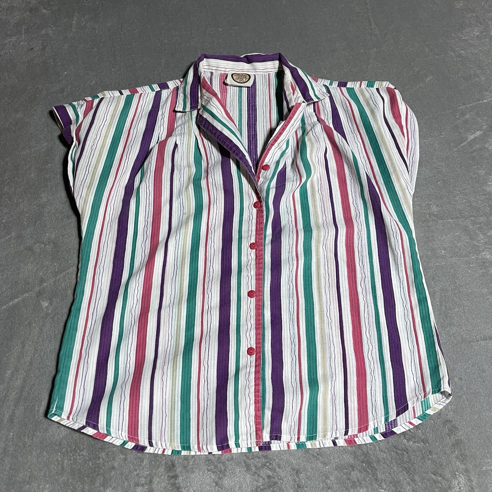 Vintage Picket & Post Shirt Womens Small Striped Button Up 80s Retro