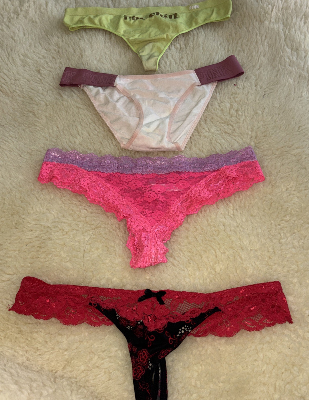 Vintage Lote 4 Pink/victoria Secrets Mic Pantis #5370