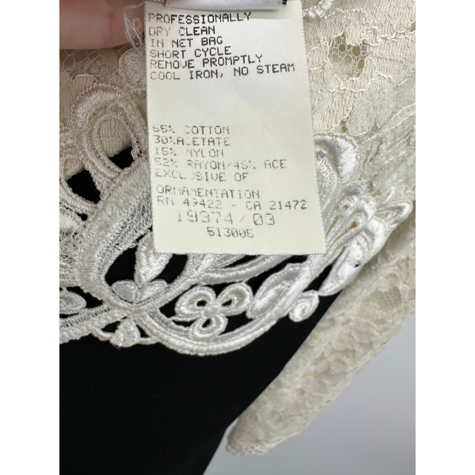Scott McClintock Vintage Lace Evening Gown Black Cream Long Sleeve Dress Size 8