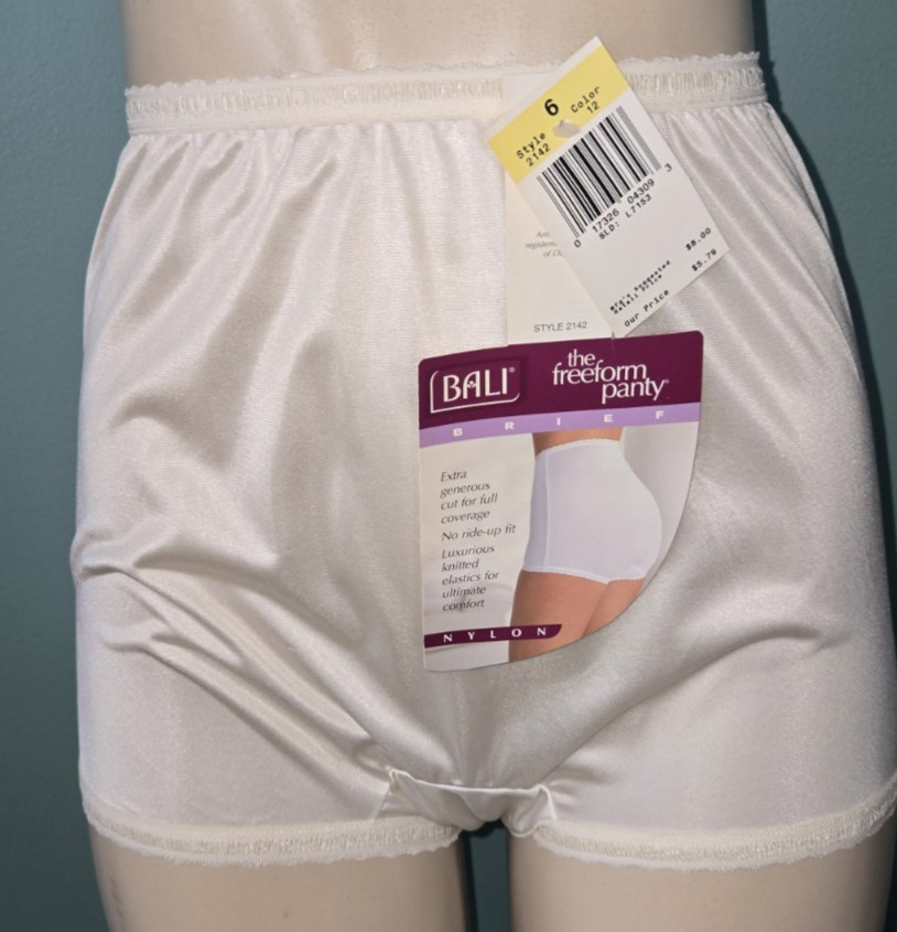 Vintage Bali Pale Yellow Freeform Panty Full Coverage 2142 Size 6 (38-39 Hip)