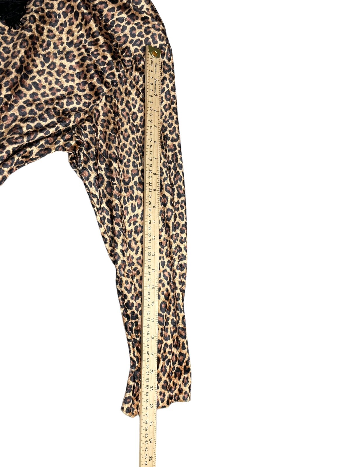 Ruth Norman New York House dress Robe Large Caftan Leopard Print Zipper Tassel