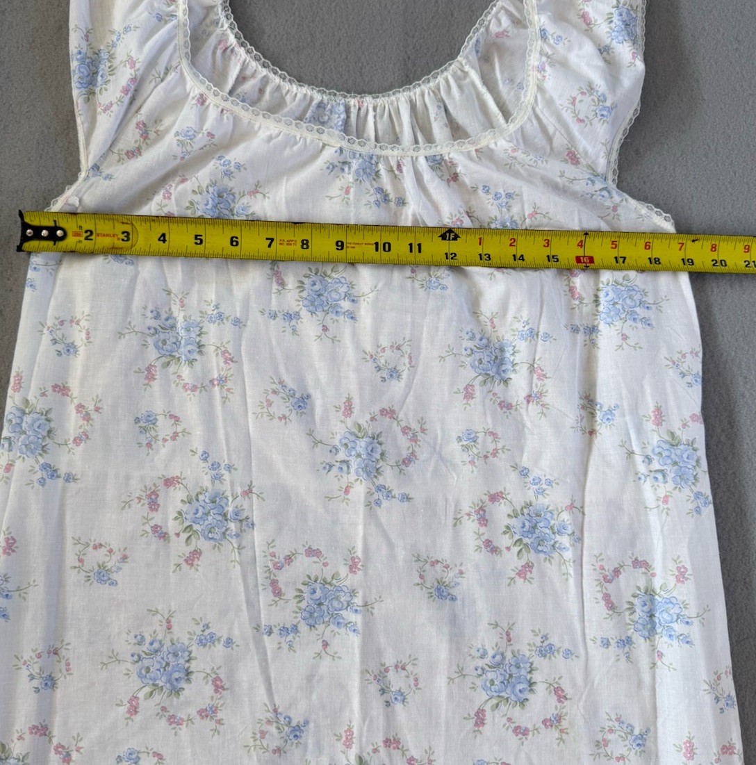 GLENCRAFT LINGERIE VTG Grannycore White Floral Lace Nightgown Sleeveless Dress S