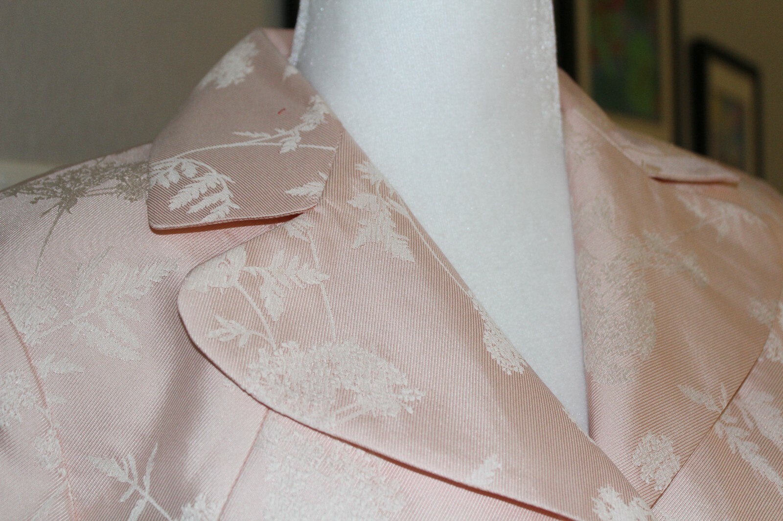 VTG NWT 90’s Barneys NY Floral Brocade Pink Cotton Silk Blazer Skirt Suit 8 10
