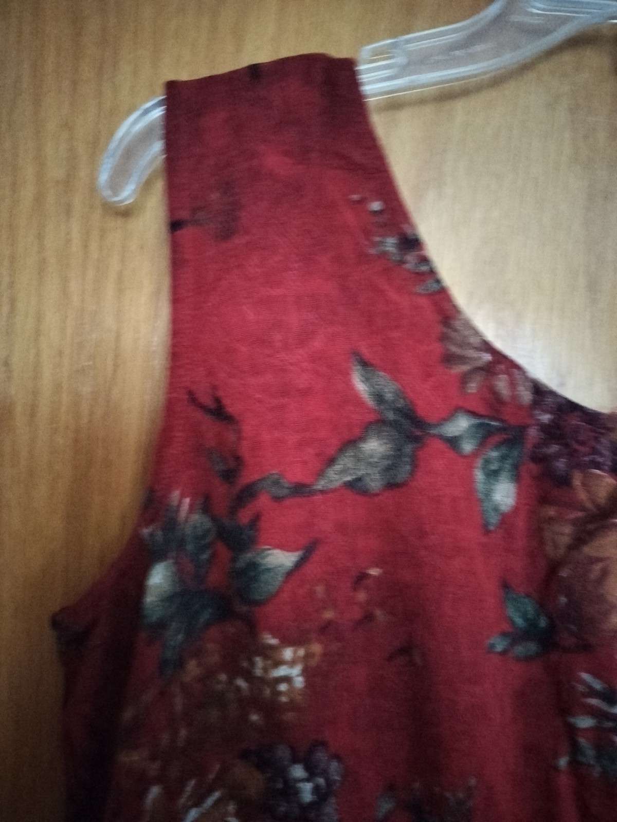 Dressbarn Midi Dress Vintage Dark Red Multicolor Floral Textured Size L