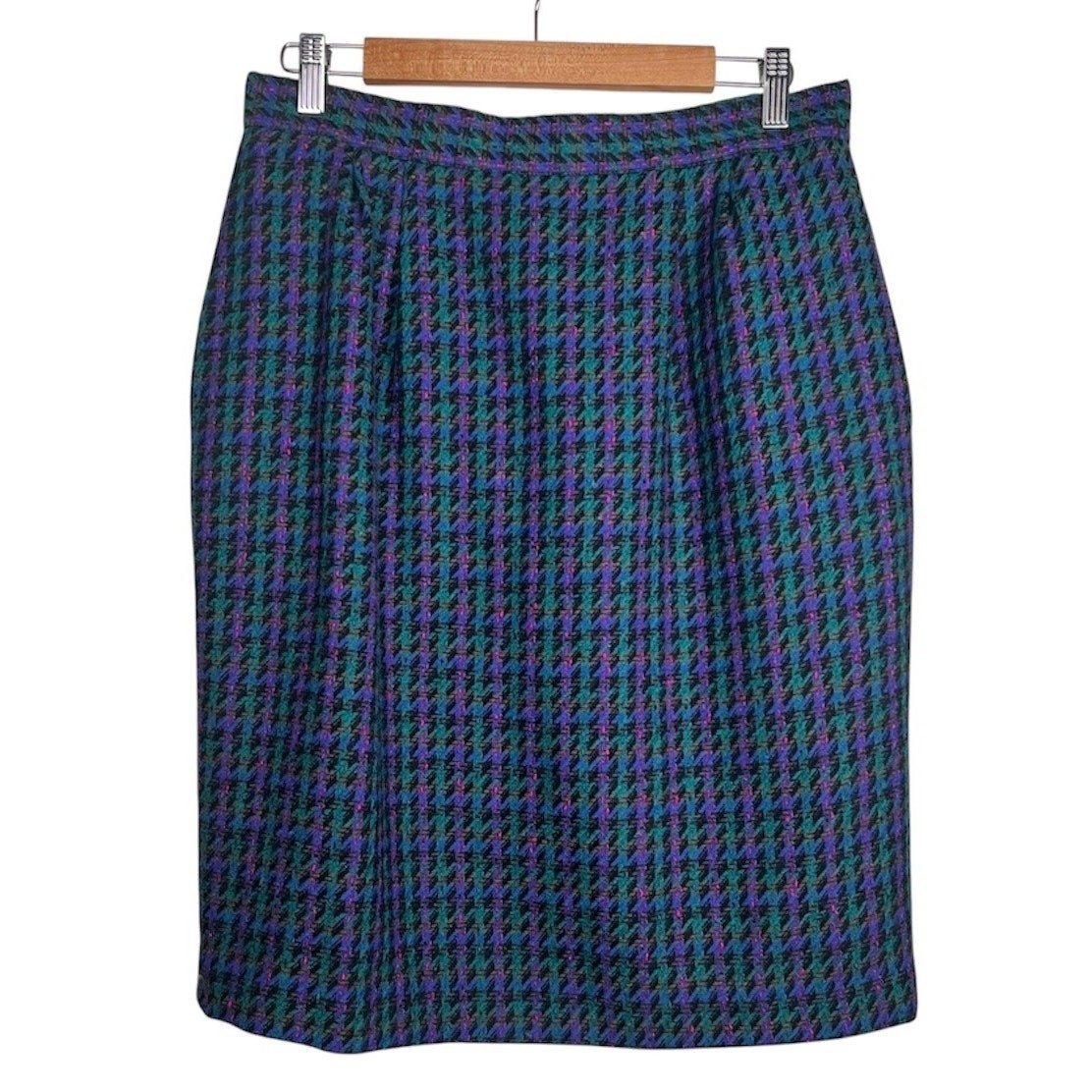 Amanda Smith Petites Vintage Houndstooth Pencil Skirt size 14