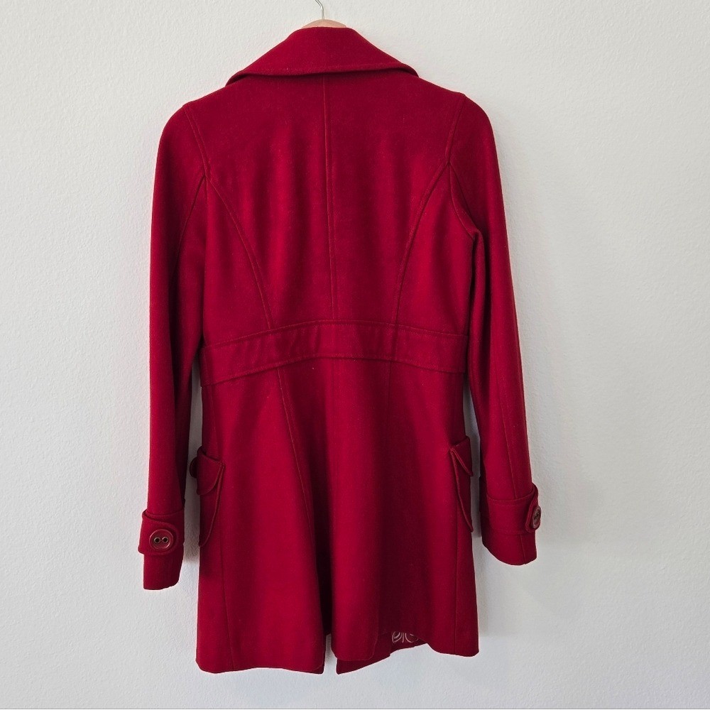 Anthropologie Tulle Red Wool Blend Winter Coat size Medium Gilmore Girls