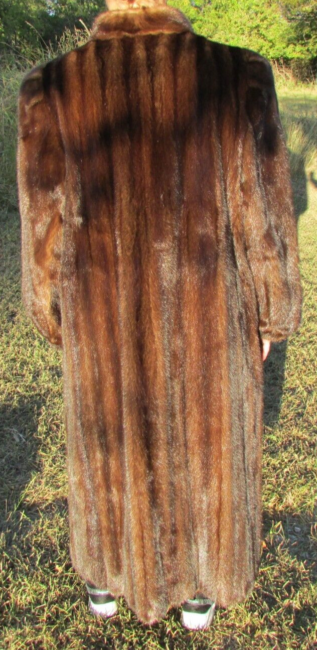 Very Finest Mahogany Full Length Natural Ranch Mink Fur Coat HENIG FURS 53″ long