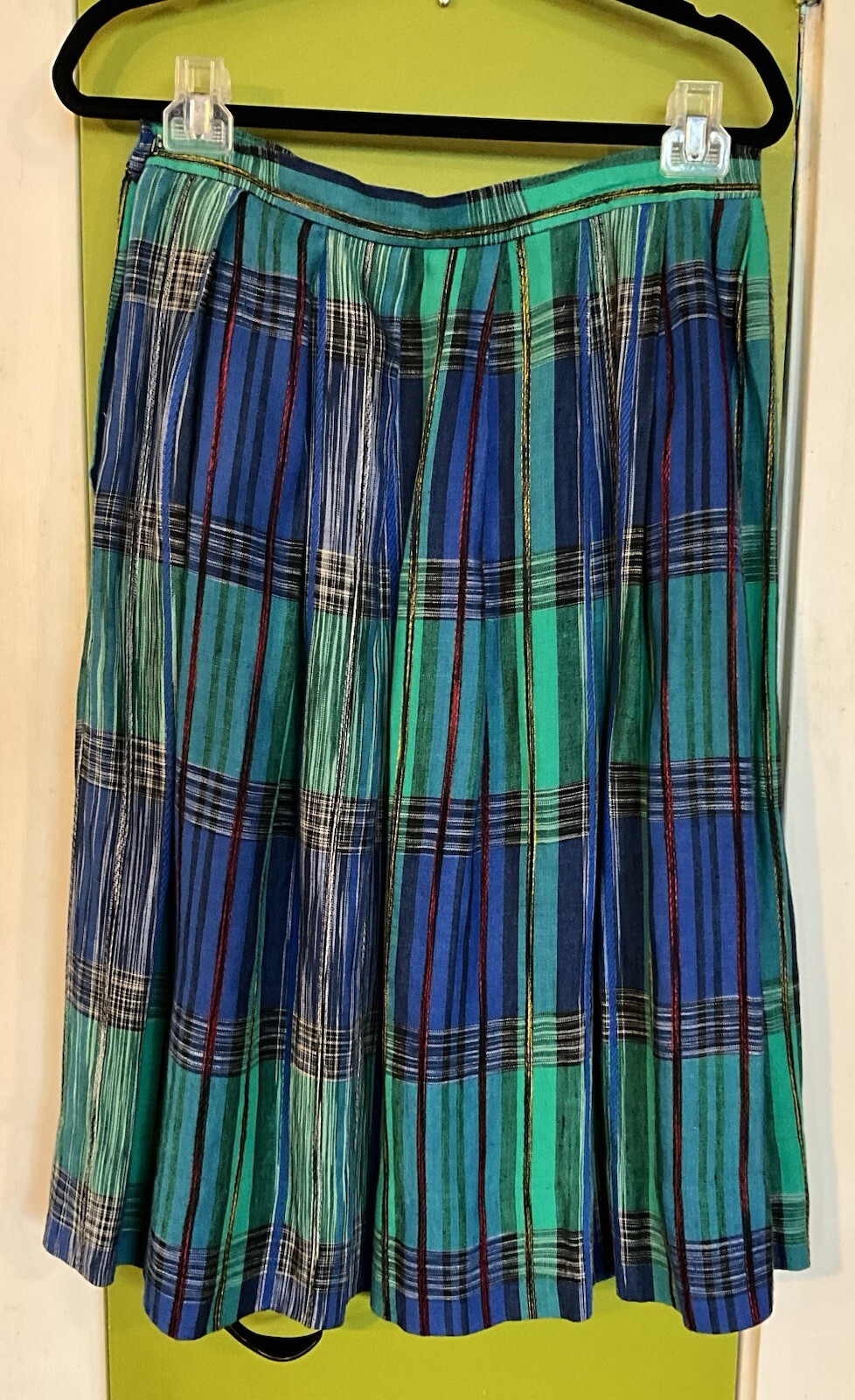VTG Tica Women’s Pleated Skirt Plaid Size 14 Made in USA Union Tag Preppy