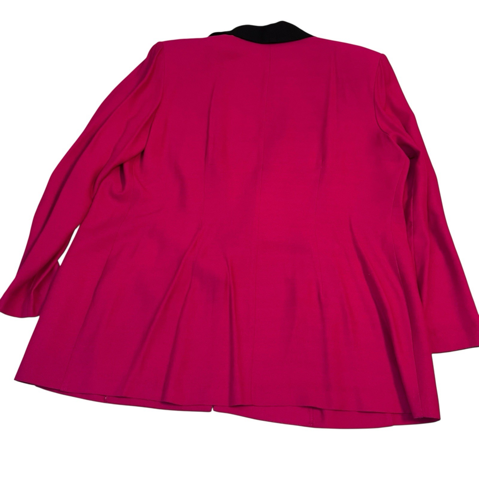 Vintage Hot Pink Black Lapel Blazer R&M Richards Bold 80s 90s Power Jacket Sz 16
