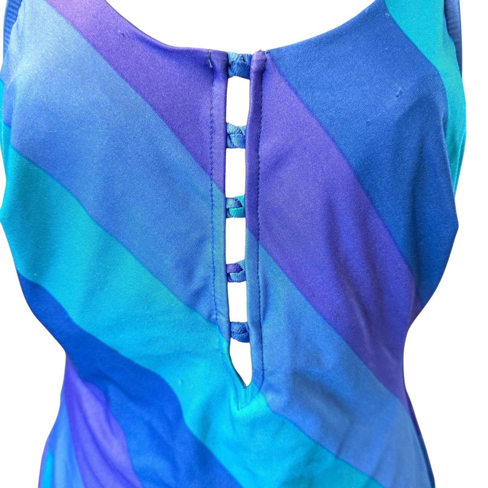 Vintage Jantzen Swimsuit 16 Leotard Striped One Piece Matching Wrap Set Festival