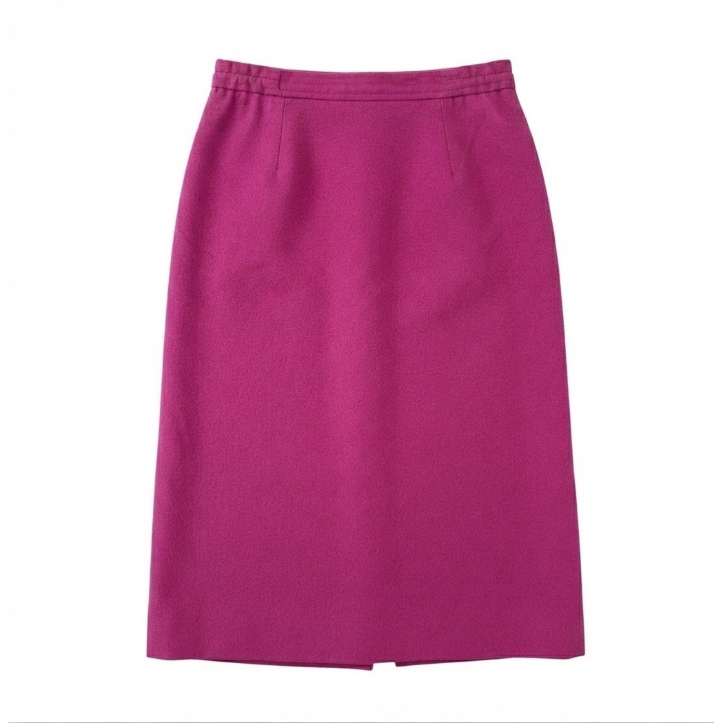 Vintage Country Suburbans Magenta Pink 100% Wool Pencil Skirt ILGWU Made in USA