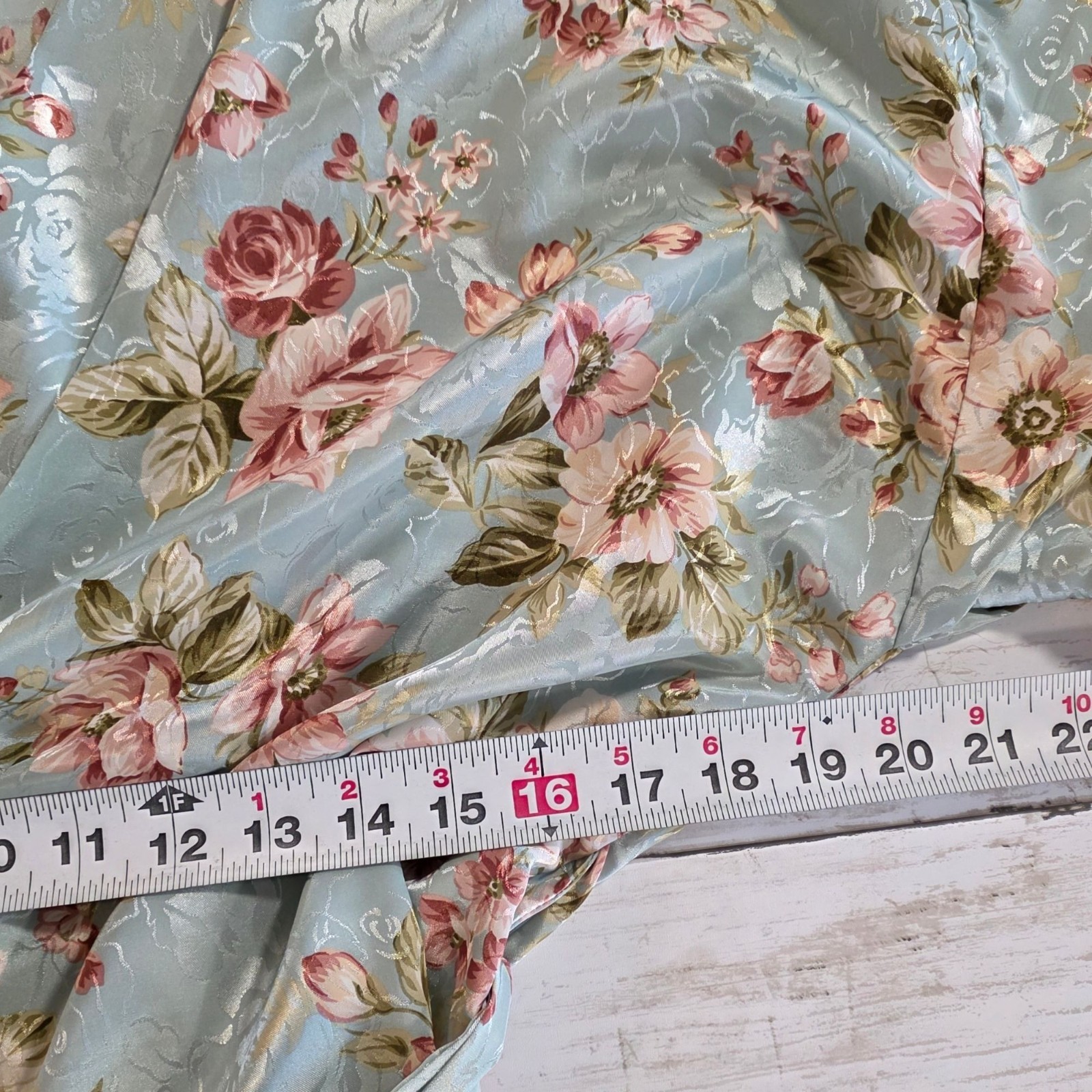 Expressions Vintage Liquid Satin Floral Maxi Robe Bridgerton Bridal Lace Duster