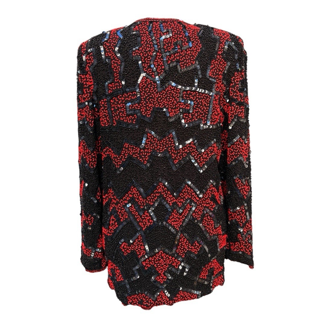 Vintage Sequins & Beaded Jacket with Silk Lining | Medium
