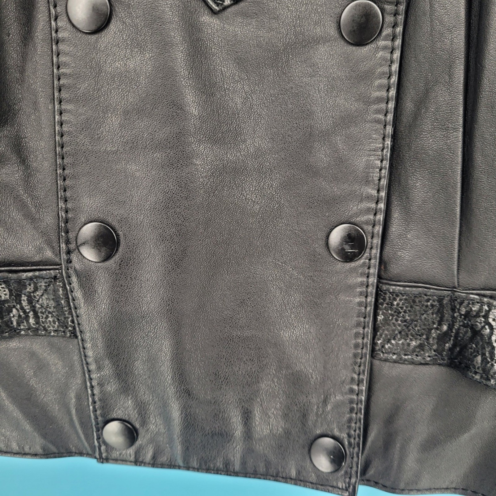 G-III Leather Fashions Jacket Womens Size S Vintage 80s Snakeskin Double Breast