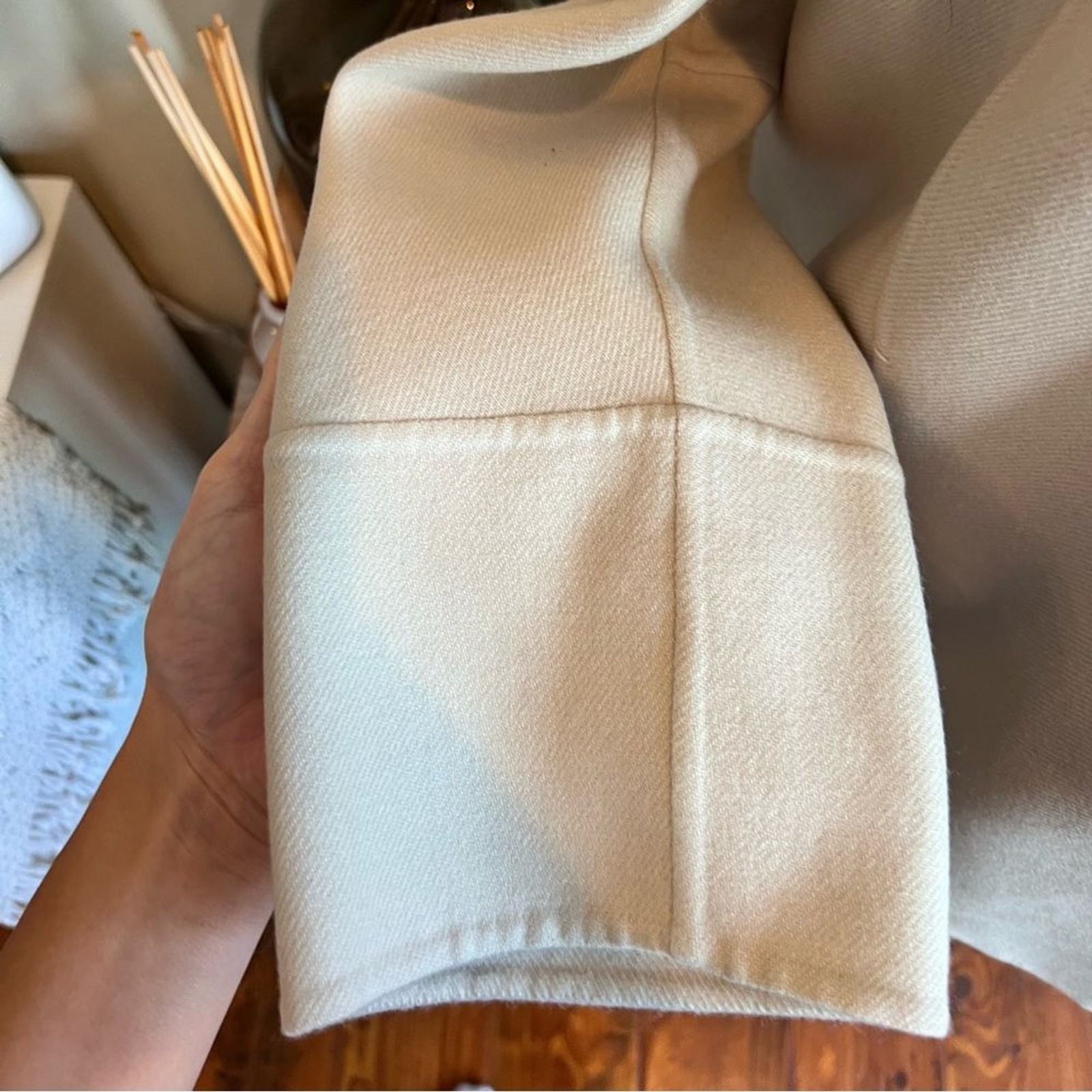 Massimo Alba Beige Hooded 100% Wool coat