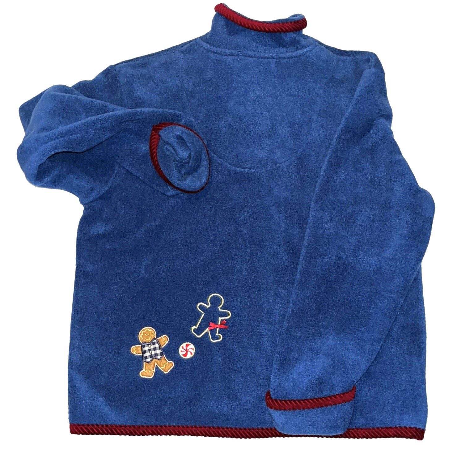 NWT VTG 1990s Mandal Bay Peppermint Candy Gingerbread Christmas Fleece Jacket S
