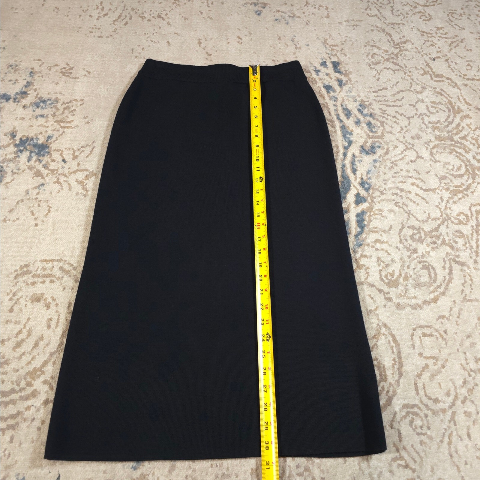Vintage Eileen Fisher Black A-Line Pull On Skirt Women Size SP 100% Merino Wool