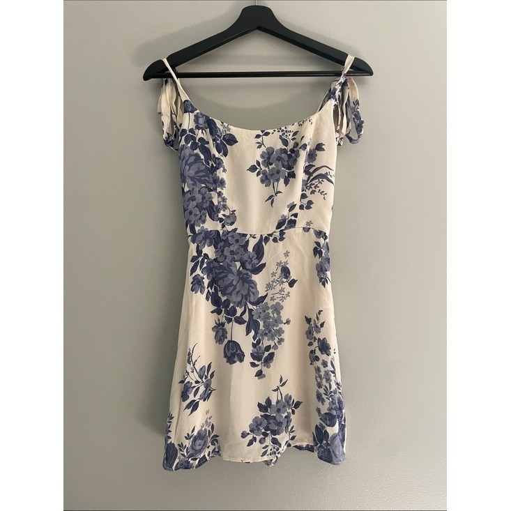 Reformation Mini Dress Viscose Floral Tie Strap Size 0 Summer Guest