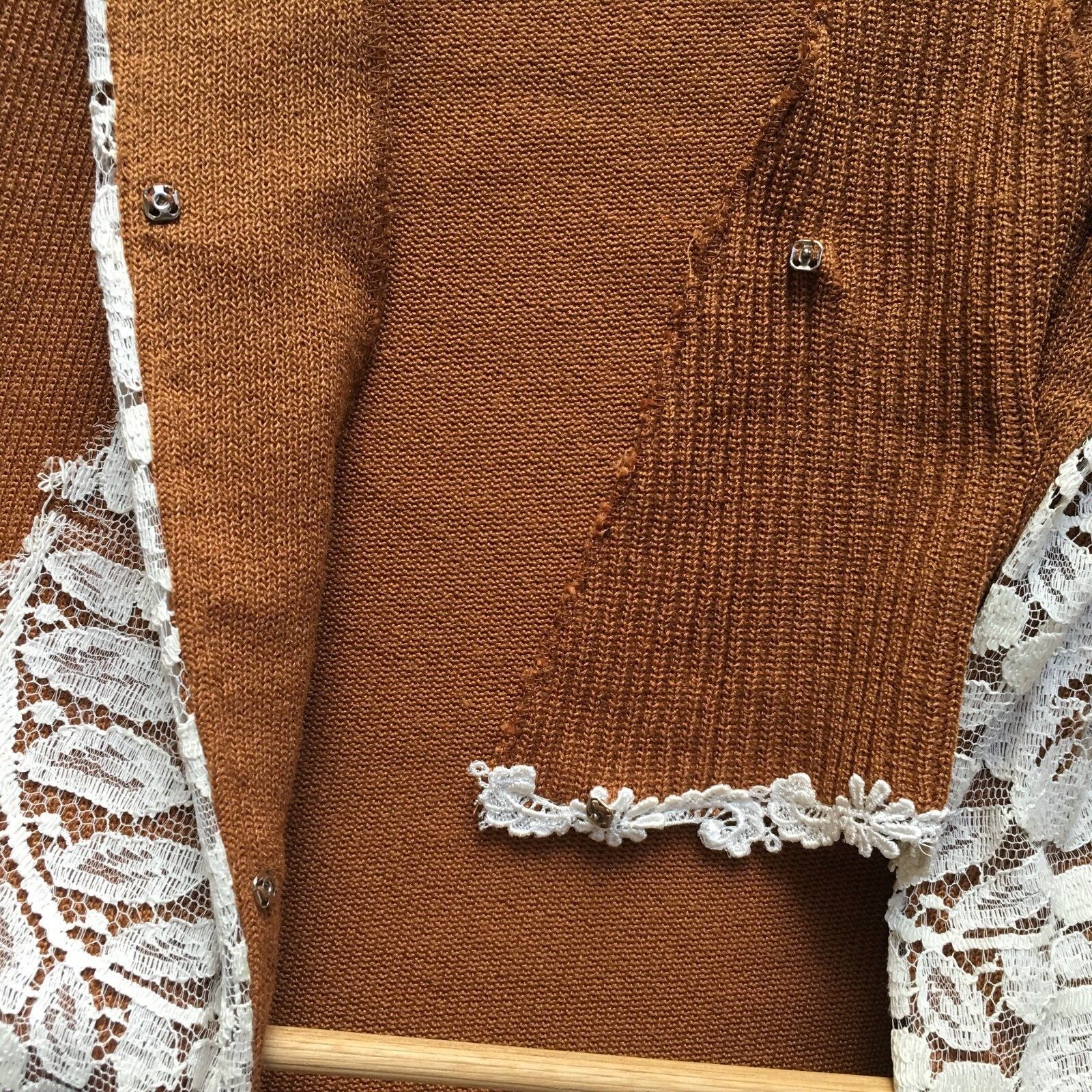 Nilani Vintage Brown Knit Sweater and Skirt Set Womens Medium As Is