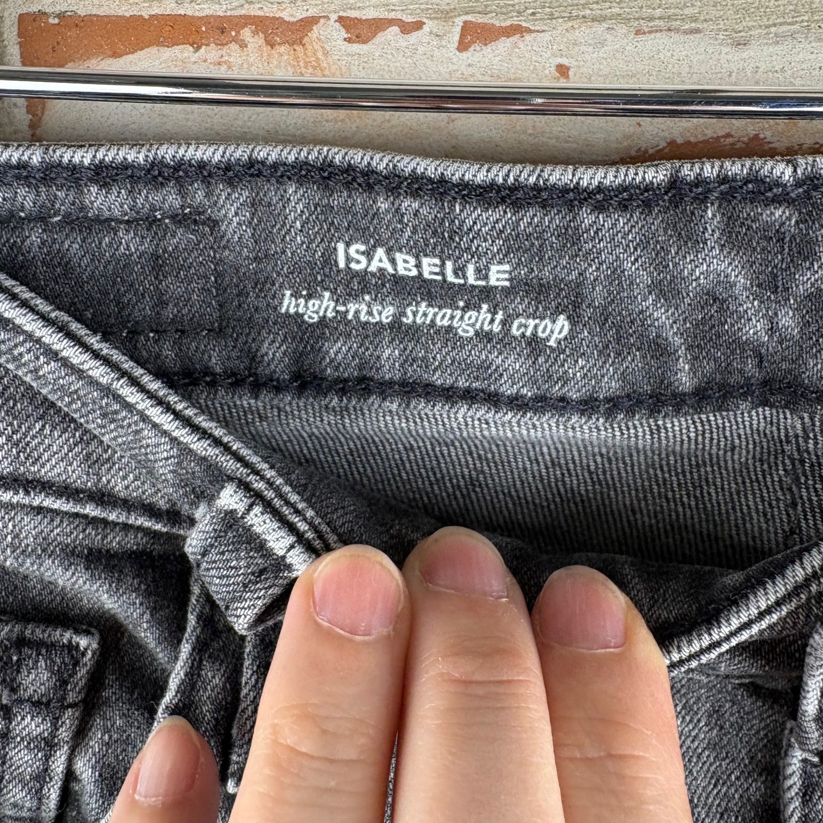 AG Adriano Goldschmied Isabelle High Rise Straight Crop Jeans Gray Sz 27 Vintage