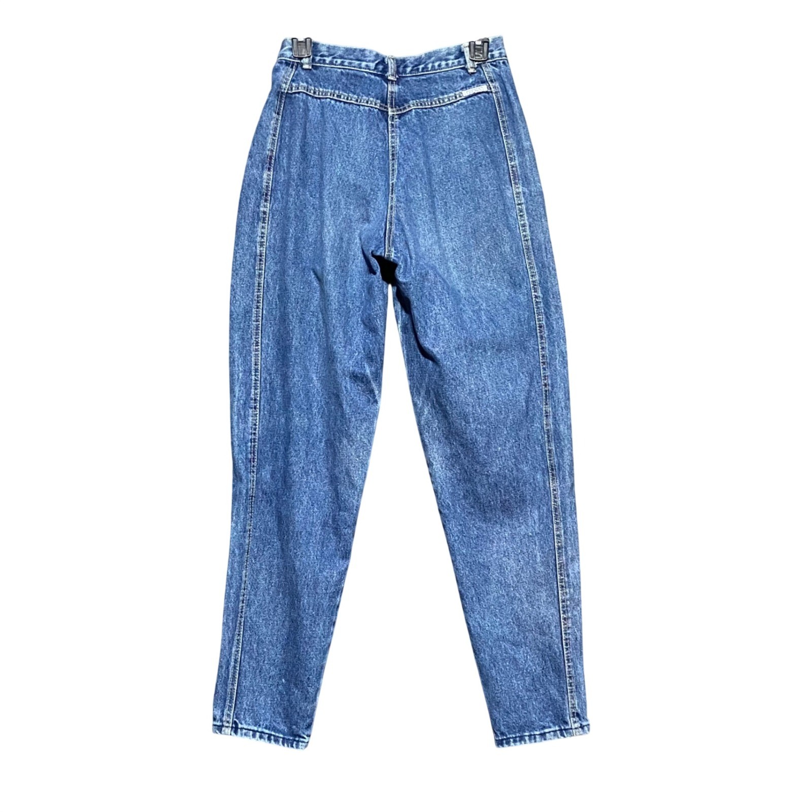 Zena Vintage High Waisted Pleated Tapered Jeans Medium Wash Made in USA Size 10