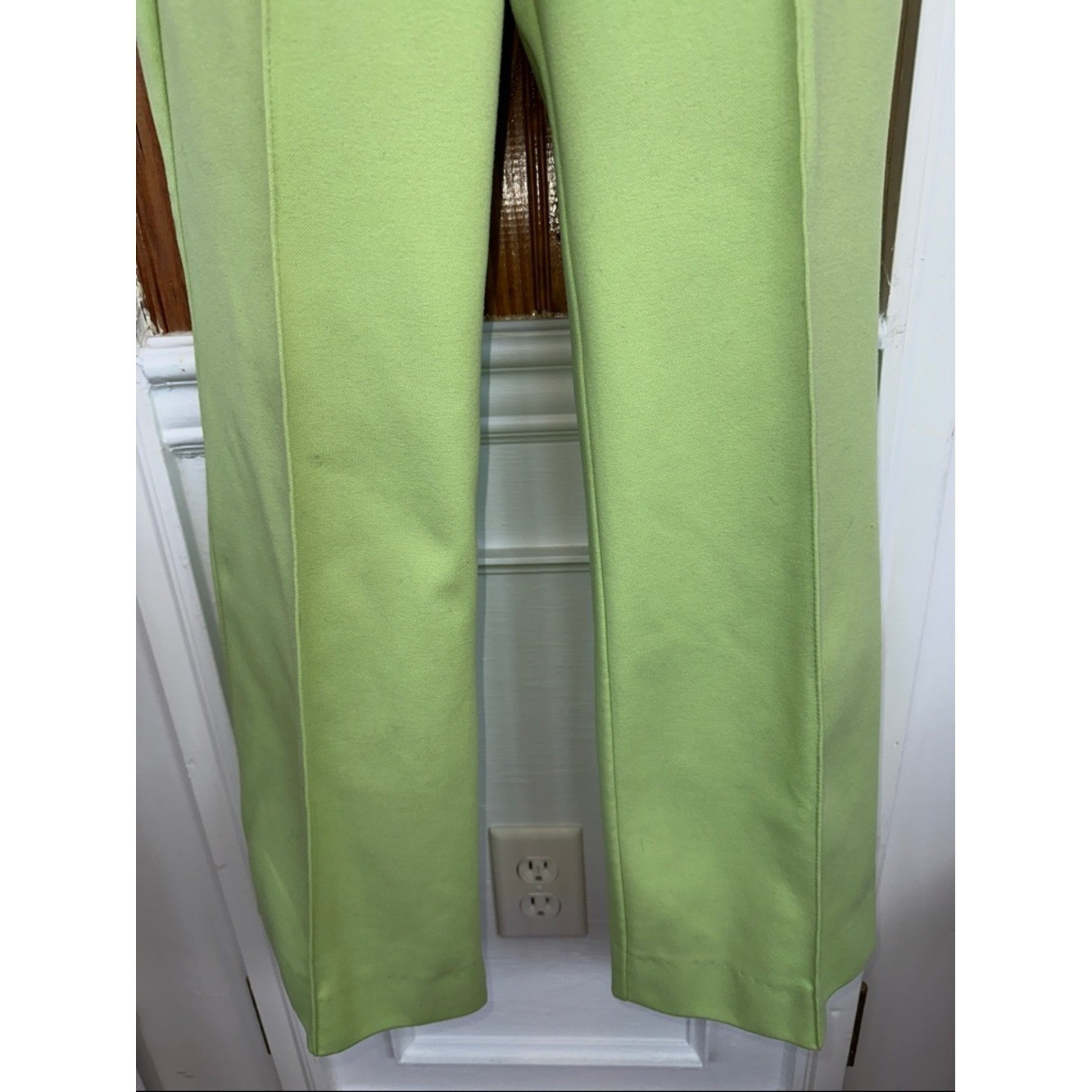Vtg 60s/70s Donovan Galvani Lime Green Wide-Leg Women’s Pull on Polyester Pants