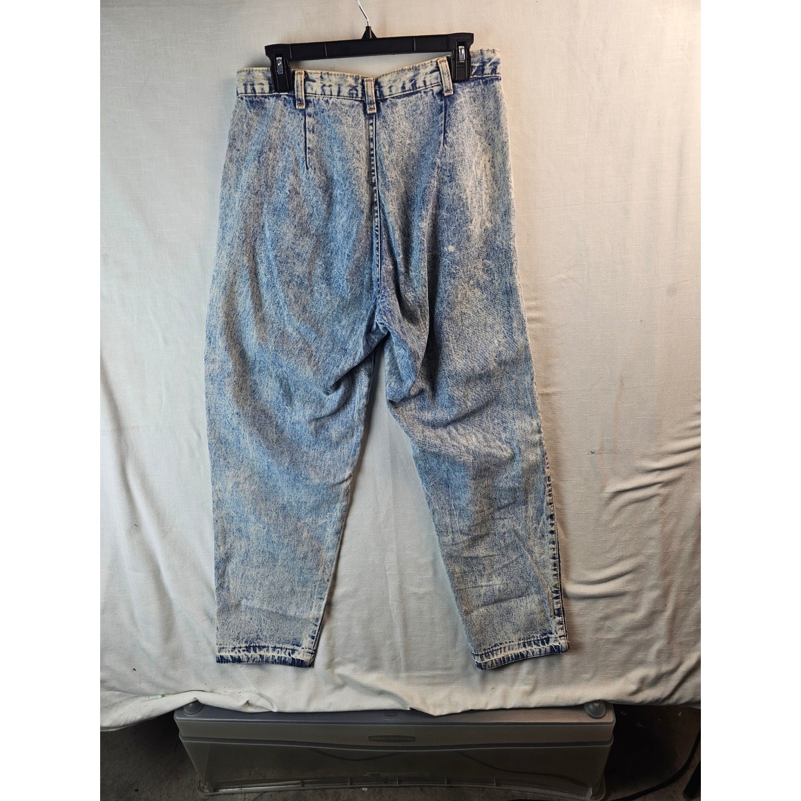 Vintage Zena Acid Wash Jeans Womens 12 Pleated High Waist Made in USA 80s