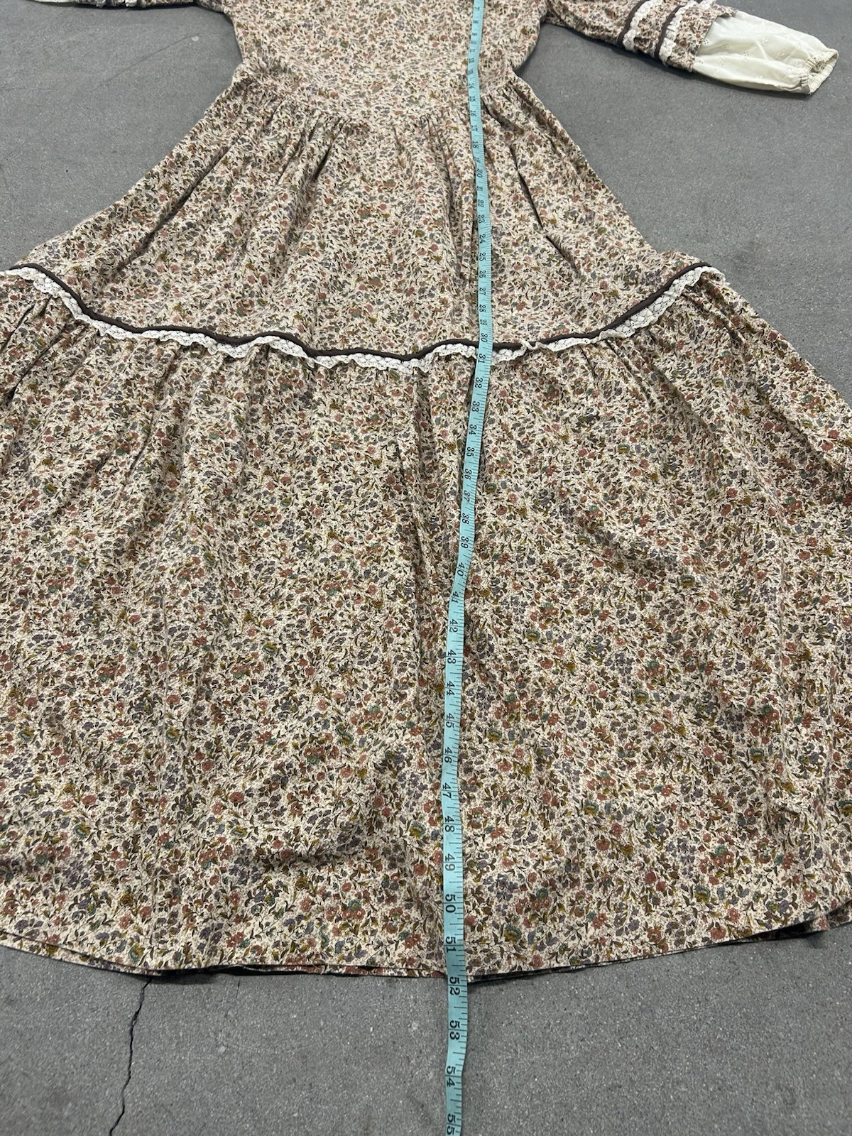 Stunning 80s Cottagecore Prairie Maxi Dress Size S CC Zipper