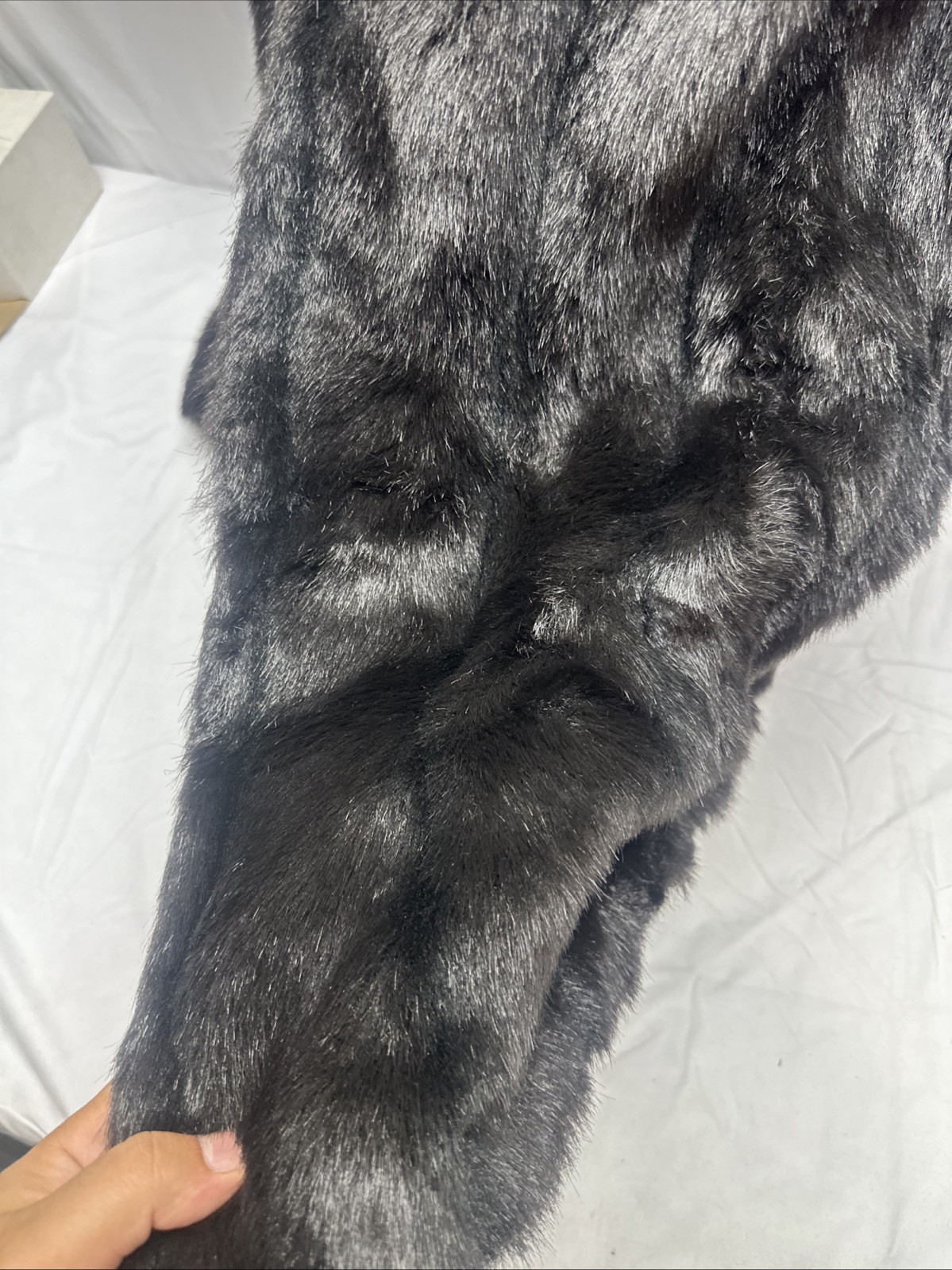 Monterey Fashions Vintage BLACK Faux Fur Coat Made İn USA 20W