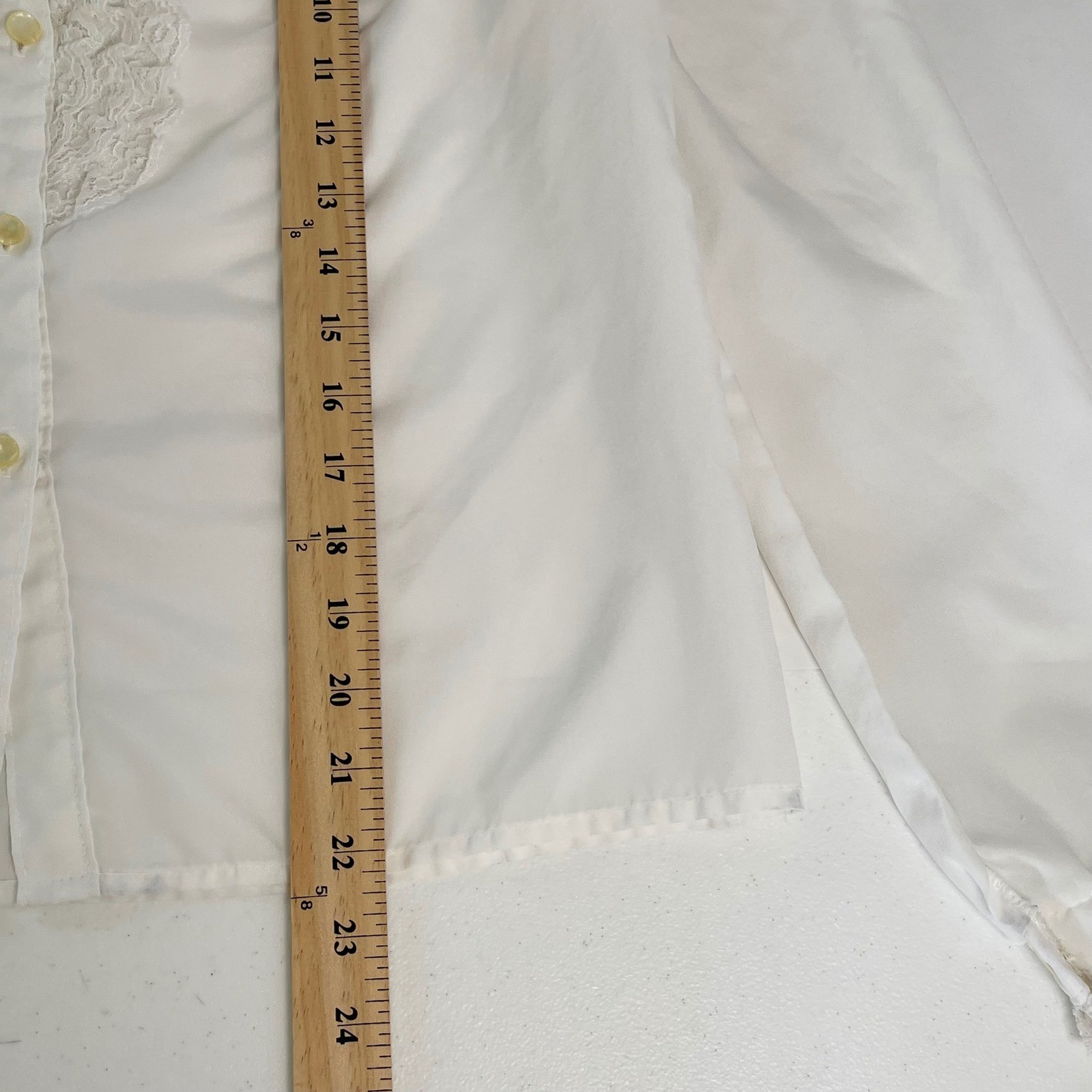 Vintage Rhapsody Blouse Womens M White Lace Ruffle Victorian Edwardian Coquette