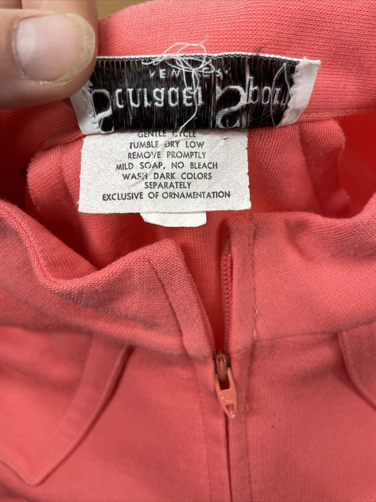 Vtg 60s Schrader Sport M/L 42″ Chest Coral Pink Orange Knit Dress