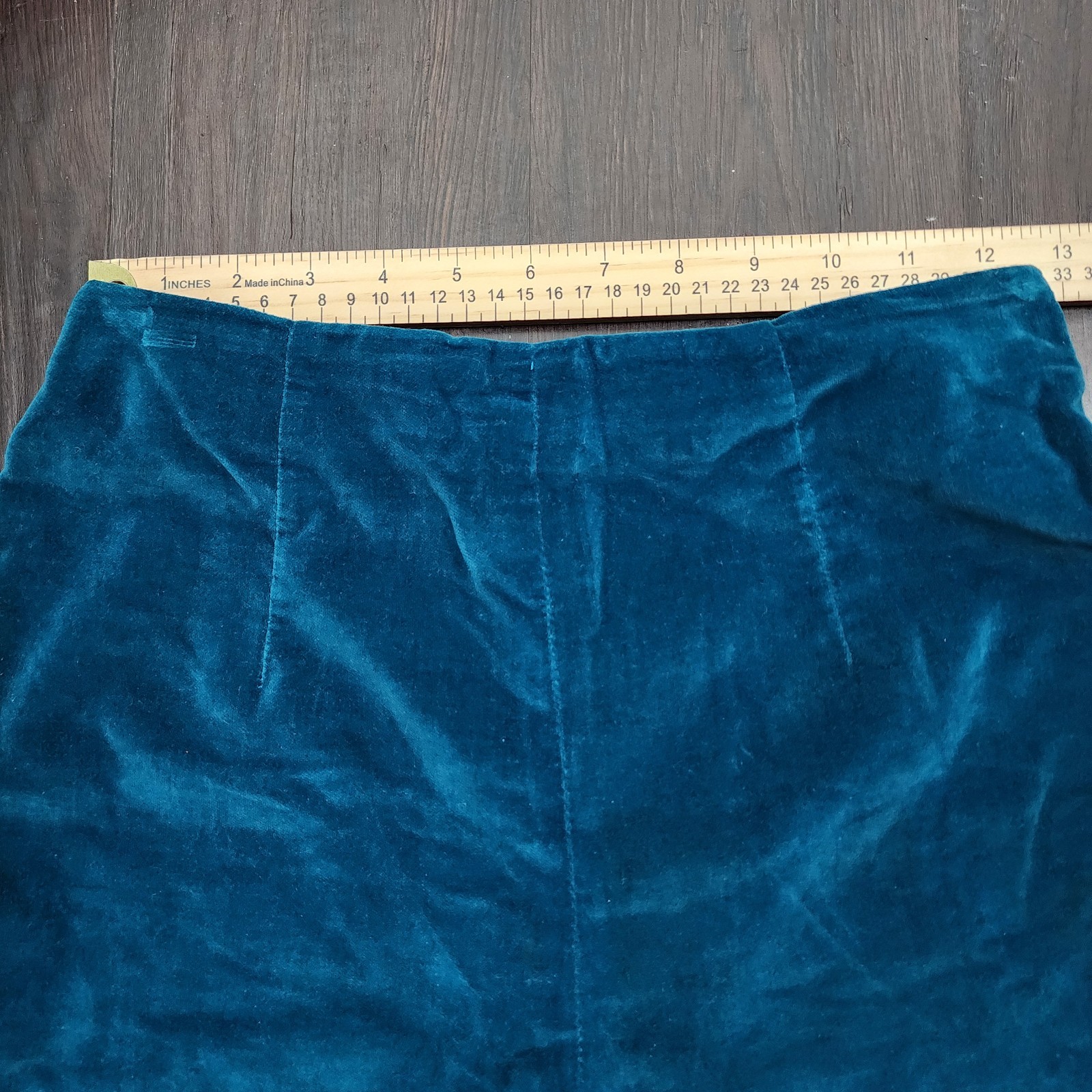 Vtg 60s Mod Go Go Teal Blue Hot Pants Velvet Pin-Up Burlesque Shorts Woodard~XS