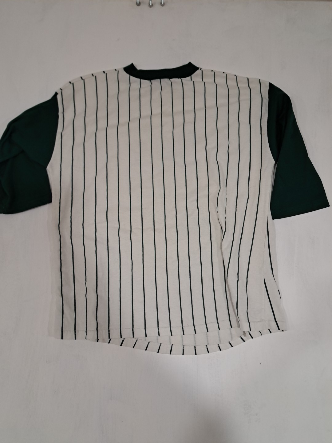 Vtg 90s Baseball T Shirt Tee Baby ’96 Green Stripes Maternity 3/4 Sleeve L/XL