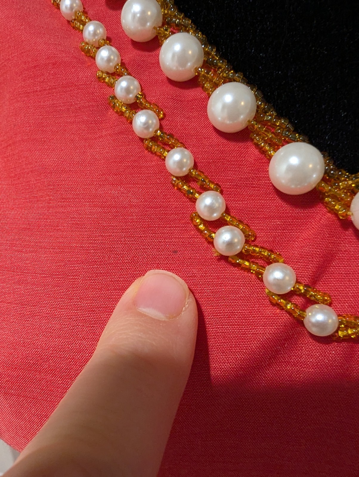 Vintage 1960s Virginia’s House Of Fashion Salmon Beaded Dress Empire Waist Small