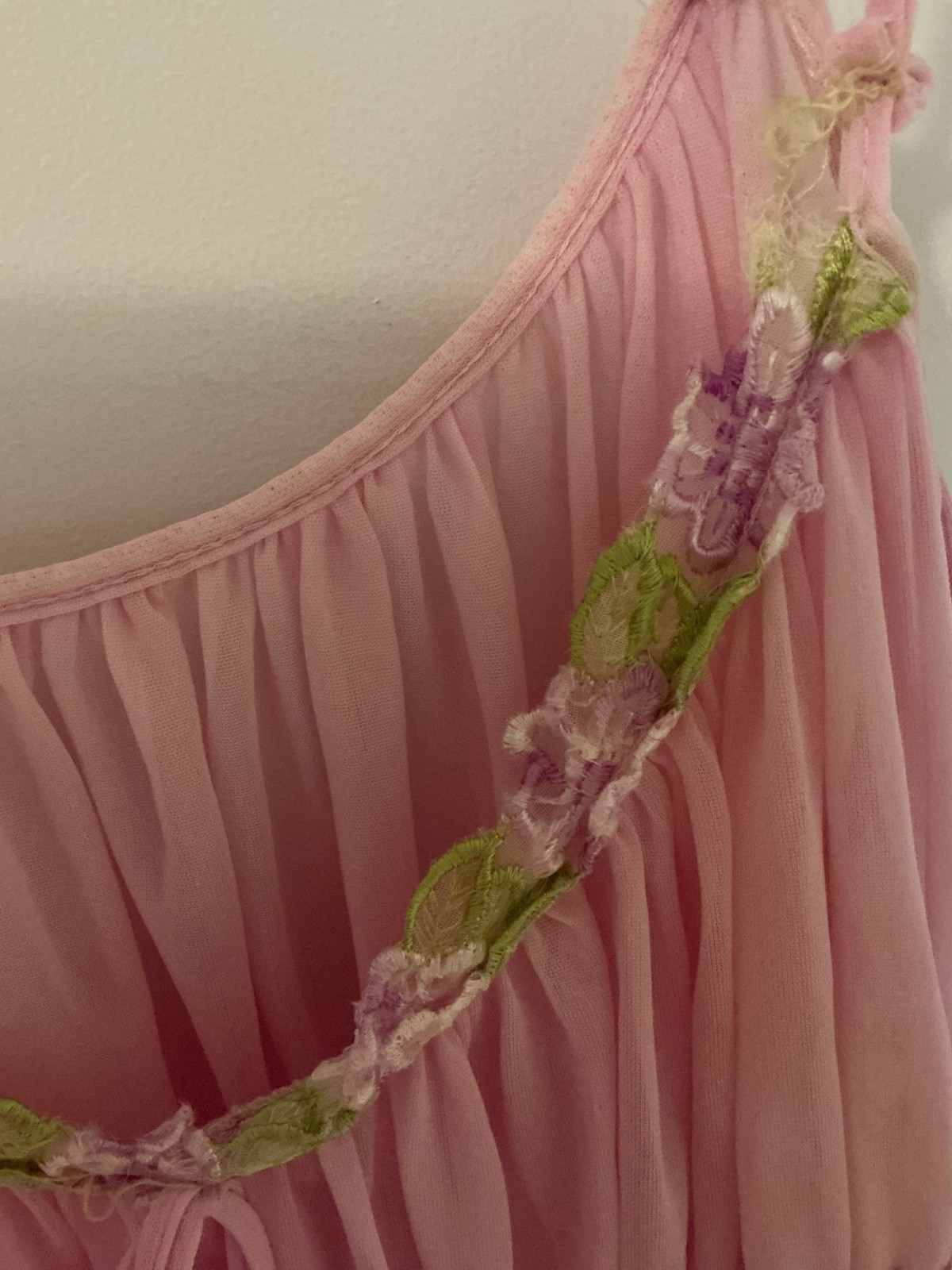 VINTAGE PEIGNOIR SET NYLON CHIFFON I DREAM OF JEANIE STYLE NIGHTGOWN UNION MADE