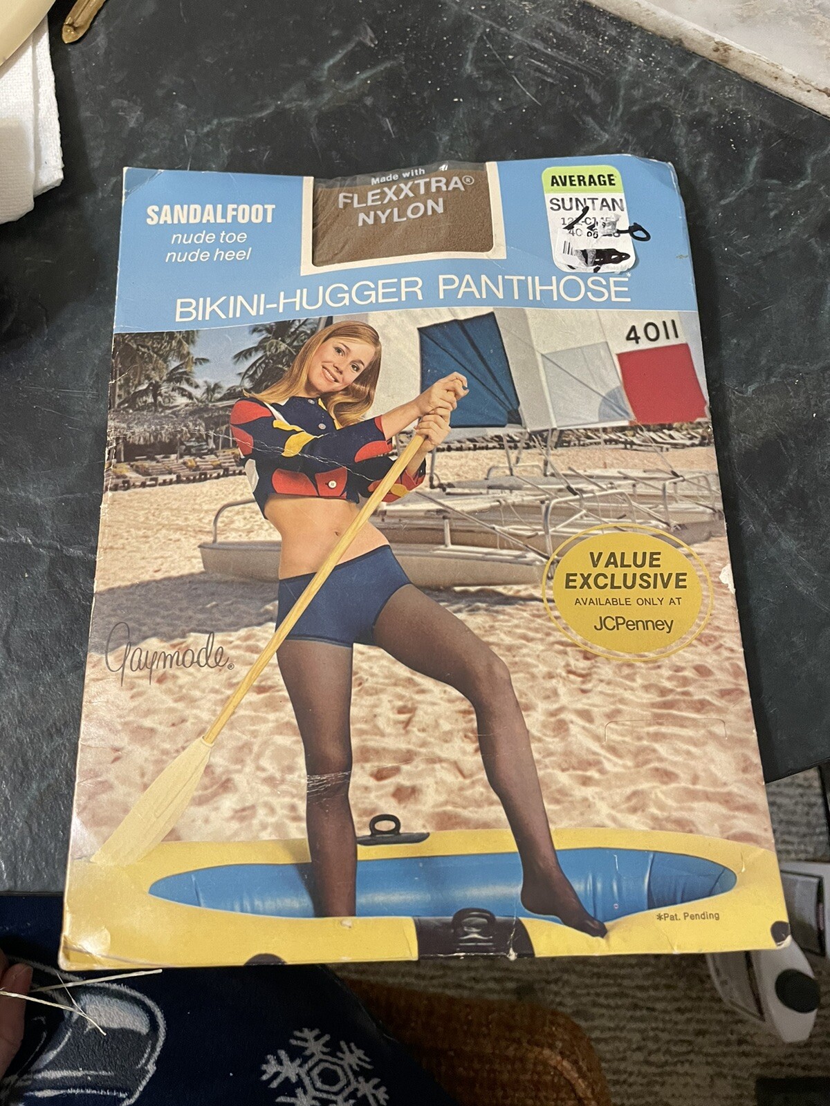 Vintage Pantyhose Bikini Hugger Gaymode JC Penneys Suntan Average Flexxtra Nylon