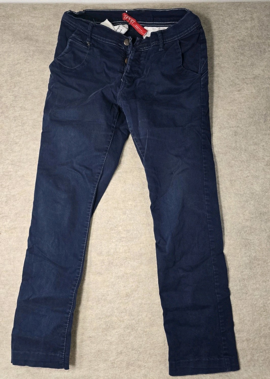 Vintage 90s Esprit Dark Blue Straight Jeans Casual Pant No Back Pockets Size 32