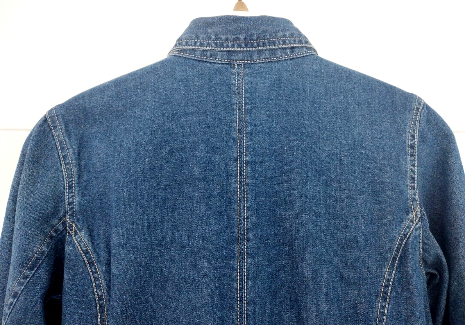 Vtg 90s Y2k Adriana Denim Jean Shirt Dress Snap Front Dark Wash Duster S Rodeo