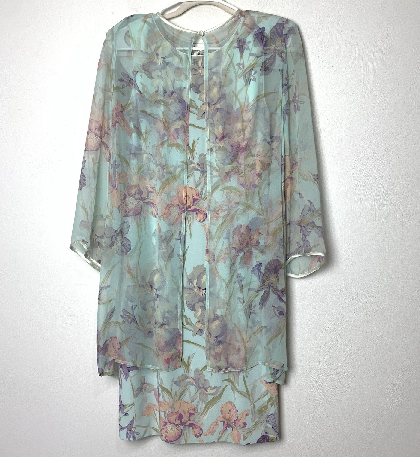 Vintage Constance Saunders dress size 4 Two Piece Set sheath and sheer jacket