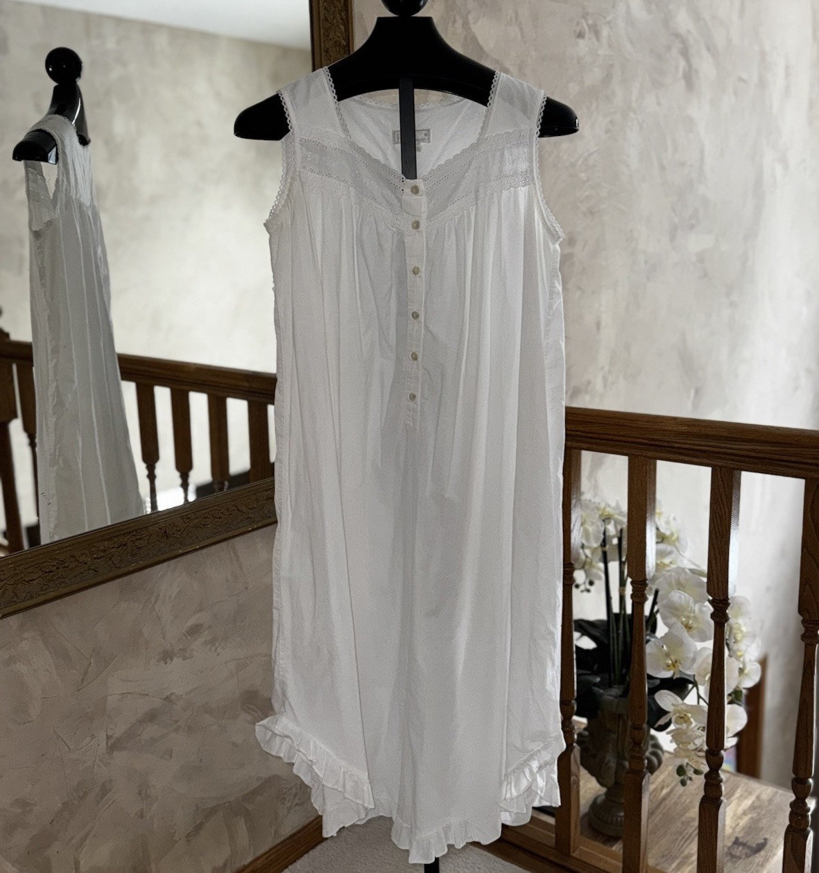 VTG Belle Pointe Nightgown Cottagecore White Day / House Dress Embroidered
