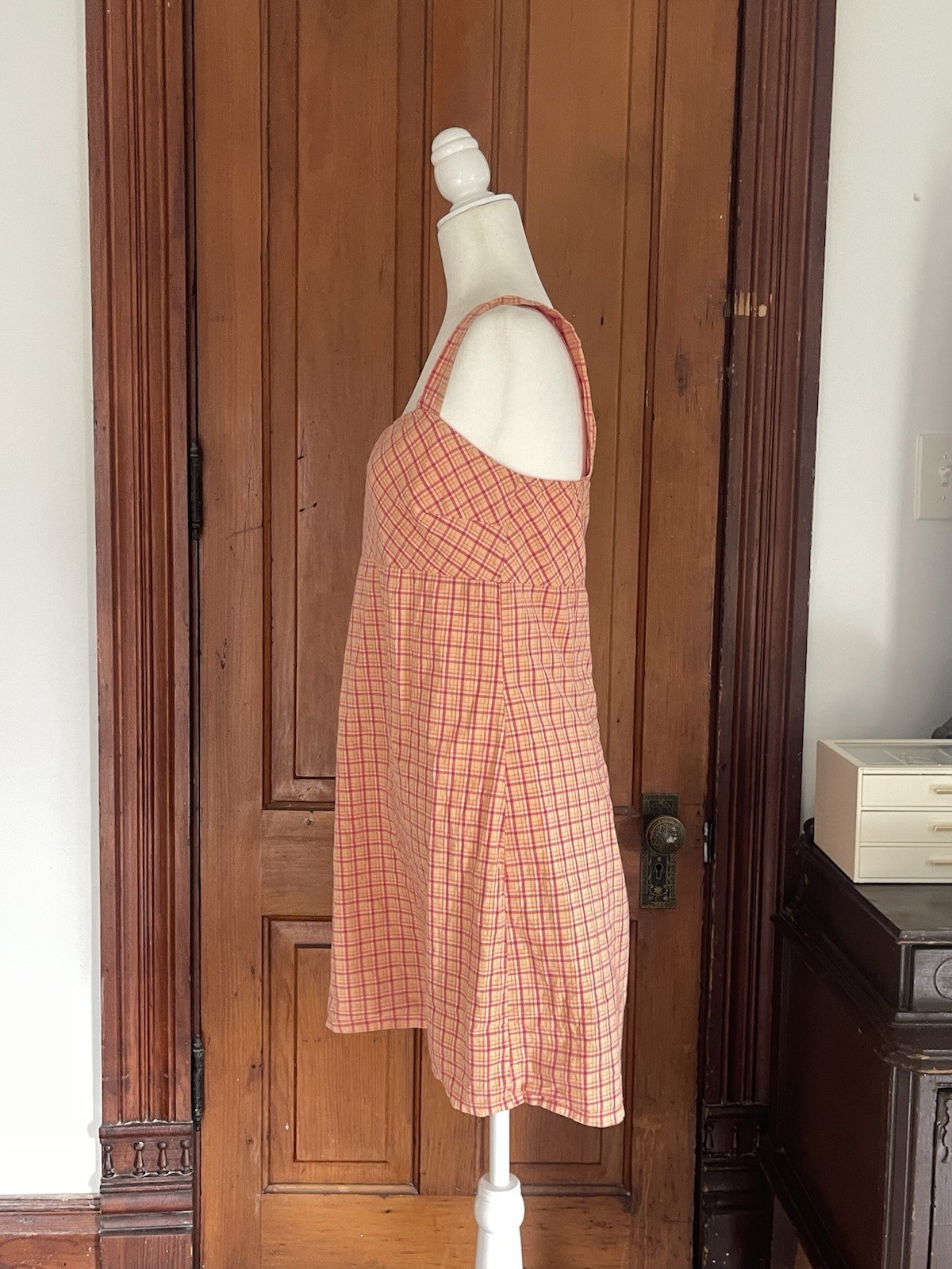 Vintage Y2k Plaid Tank Summer Dress – Pink & Orange Cream Size 11