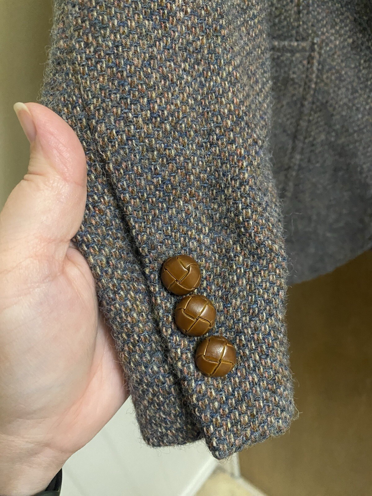 Vintage Stanley Blacker For Bloomingdale’s Women Wool Herringbone Jacket Size 10