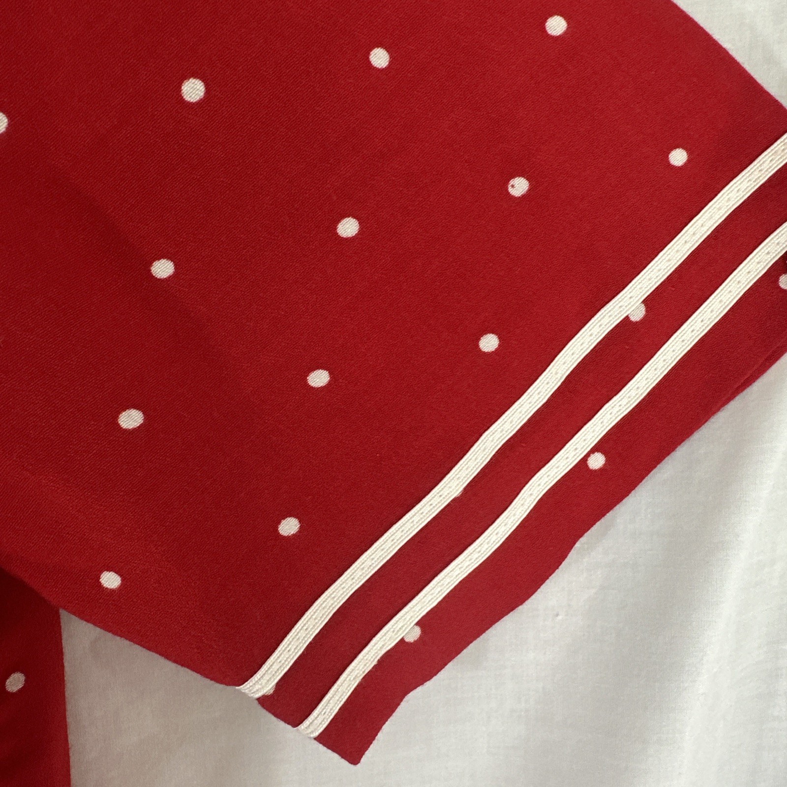 Vtg 80’s Midi Dress *Sz 12 6-8 S True Red Polkadot Summer Secretary Country Club