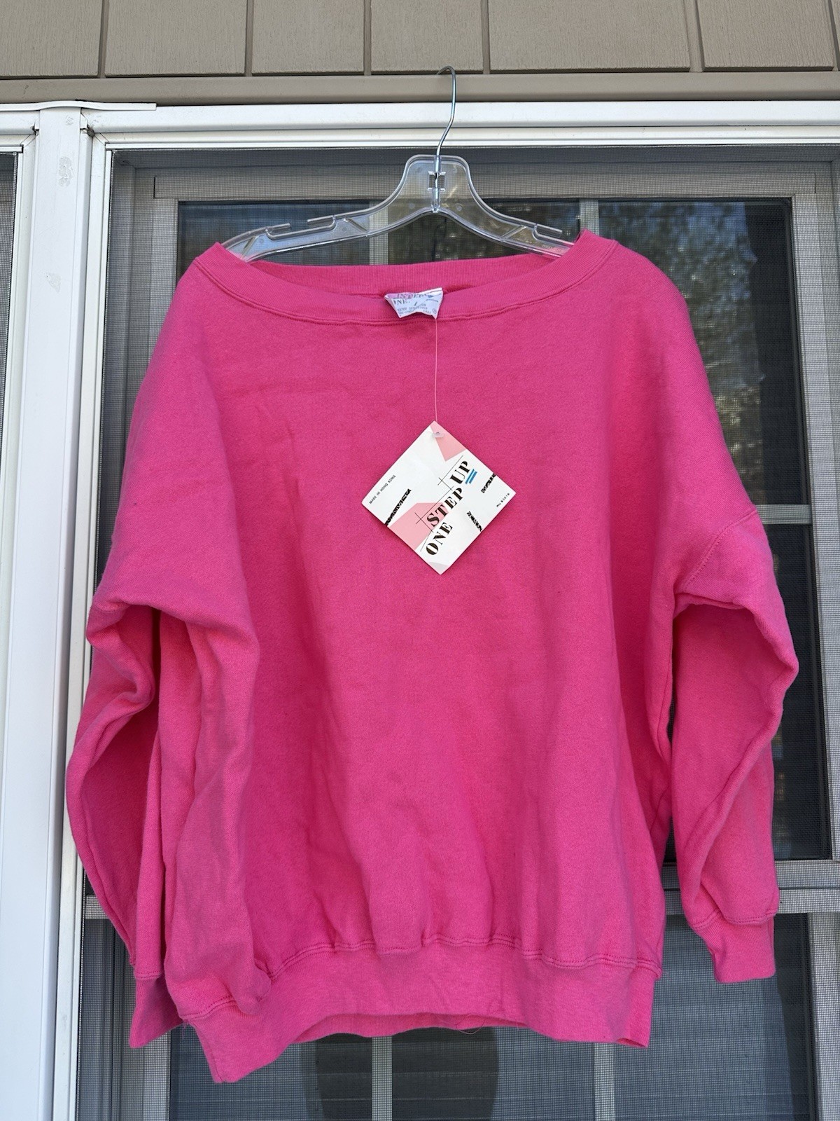 One Step Up Womens Vintage 90s pink sweatshirt Size Medium New w/ tags