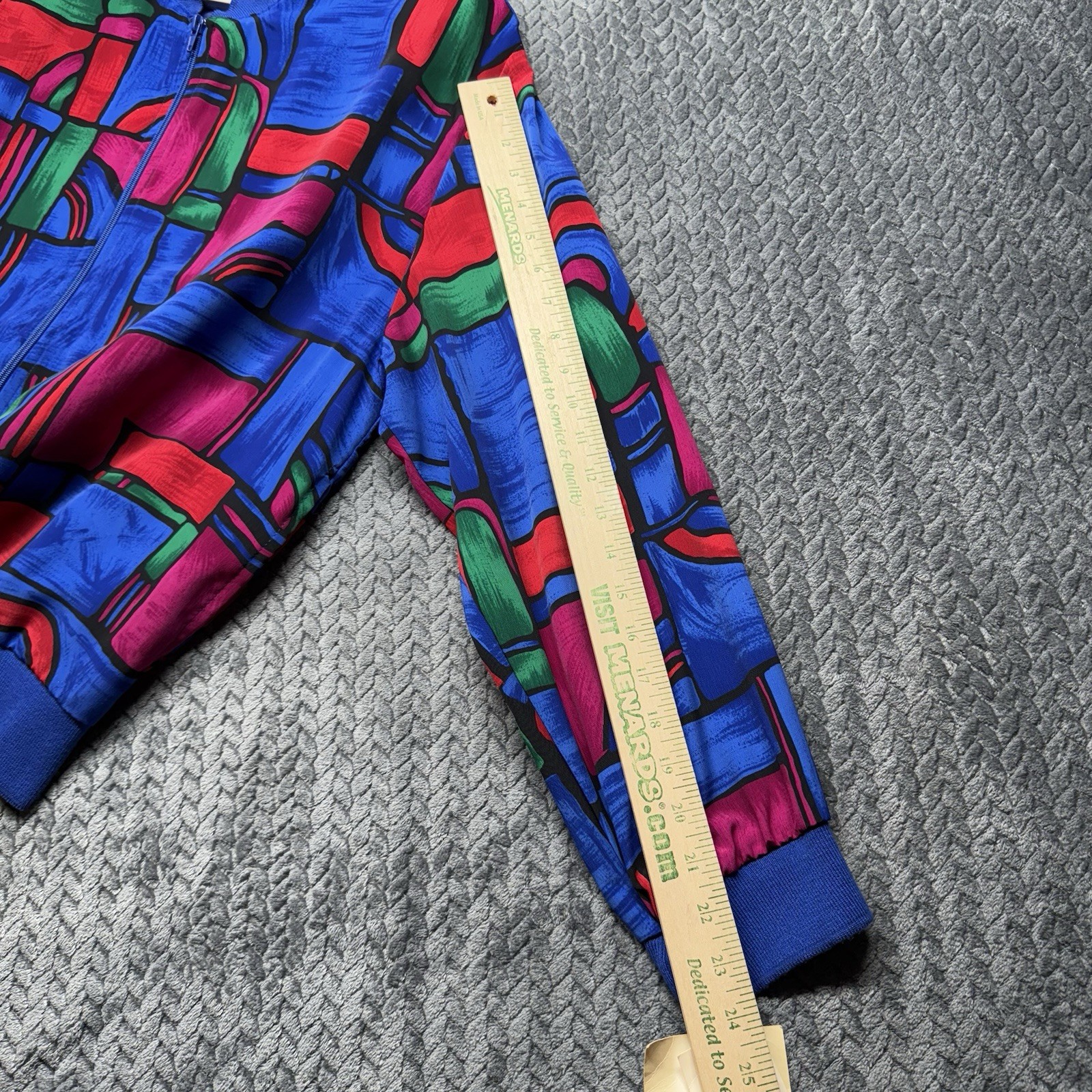 NEW Street Smart By Teddi Bomber Jacket XL VTG Abstract Art Multicolor 80s 90s